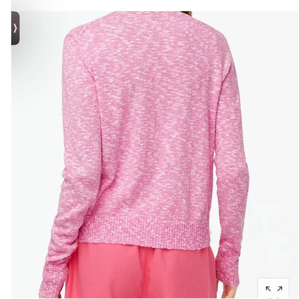 J.Crew Womens V-Neck Cotton Cardigan Sweater M Pink Beach Preppy Layers Fall